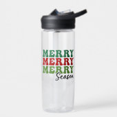 Merry Merry Season - Retro Holiday Art Waterfles (Links)