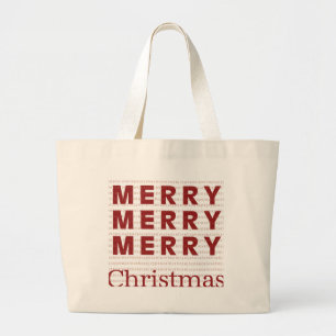 Merry, Merry, Vrolijk Kerstfeest Grote Tote Bag