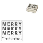 Merry, Merry, Vrolijk Kerstfeest Rubberstempel (Gestempeld)