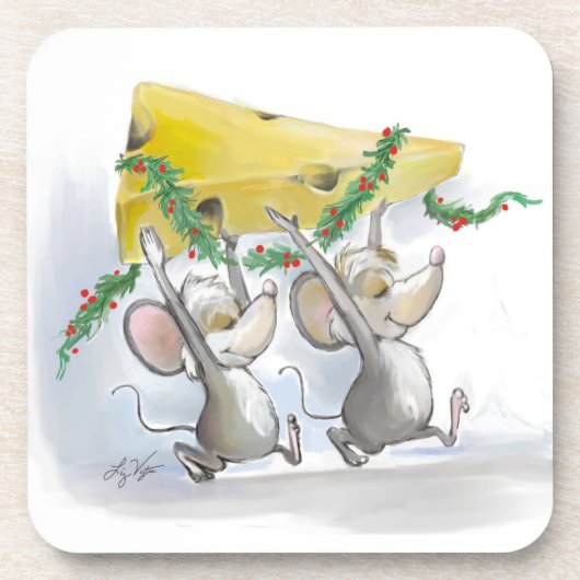 Merry Mice Mic en Mac Cork Onderzetter (Voorkant)