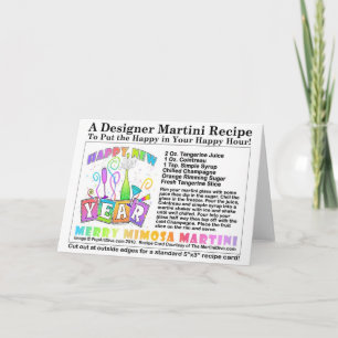 MERRY MIMOSA - JARENKAART MARTINI RECIPE FEESTDAGEN KAART