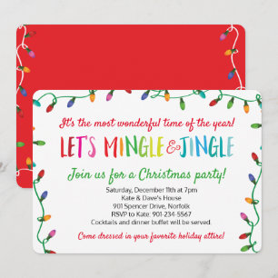 Merry Mingle en Jingle Christmas Lights Party Kaart
