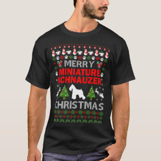 Merry Miniature Schnauzer Dog Kerstmis Ugly T-shirt