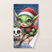 Merry Mischief – Le Petit Elf de Noël. (Serviette à main)