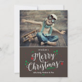 Merry Mistletoe en écorce 1 photo Carte de vacance (Devant)