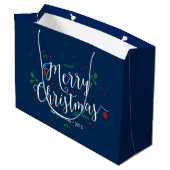 Merry Mistletoe Holiday Gift Bag Groot Cadeauzakje (Achterkant Gekanteld)