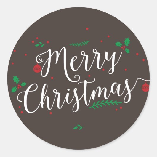 Merry Mistletoe in Bark Kerstfeestdag sticker (Voorkant)