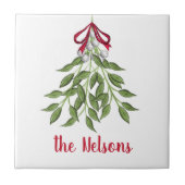 Merry Mistletoe met White Berries Tegeltje (Voorkant)