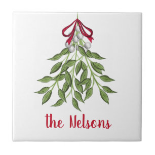 Merry Mistletoe met White Berries Tegeltje