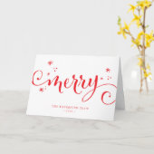 MERRY MODERN feestelijke leuke kalligrafie spranke Kaart (Gele Bloem)