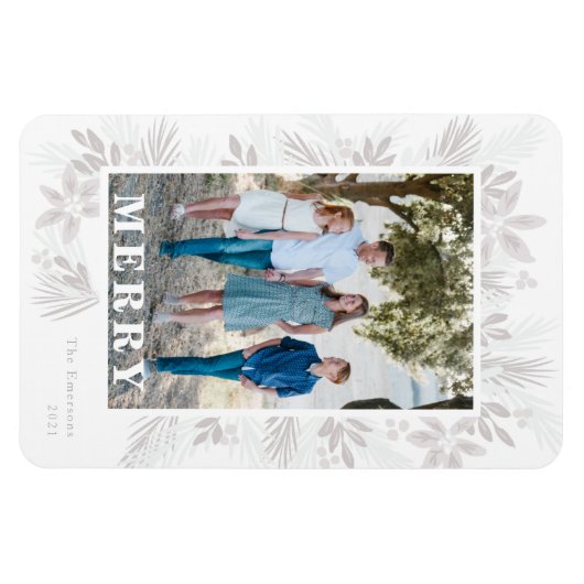 Merry Moderne Kerstmis Flexible Photo Magnet Magneet (Horizontaal)