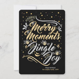 Merry Moments Jingle with Joy Gold Silver Custom Feestdagenkaart
