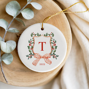MERRY MONOGRAM Foto Keramisch Ornament