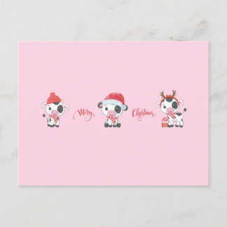 Merry Moos (Baby Cows) Christmas Feestdagenkaart