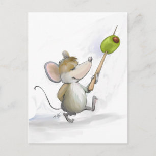 Merry Mouse Moe Avec Carte Postale Olive