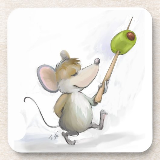 Merry Mouse Moe avec Dessous de verre de liège d'o (Devant)