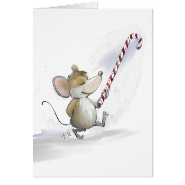 Merry Mouse Moe Holiday Blank Kaart (Voorkant)