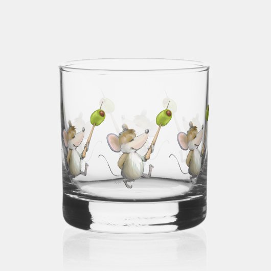 Merry Mouse Moe met olijfolie Whisky Glas (Voorkant)