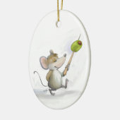 Merry Mouse Moe met Olive Oval Ornament (Links)