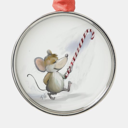 Merry Mouse Moe Round Ornament (Voorkant)