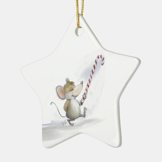 Merry Mouse Moe Star-Ornament Keramisch Ornament (Links)