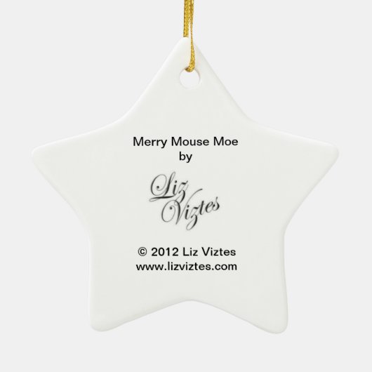 Merry Mouse Moe Star-Ornament Keramisch Ornament (Achterkant)