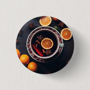 Merry & Mulled Gezellige vakantie Drink Ronde Button 3,2 Cm