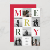Merry Multi Photo Kerstontwerp rood (Voorkant / Achterkant)