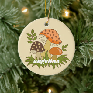 Merry Mushroom met aangepaste naam Keramisch Ornament