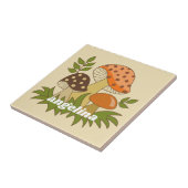 Merry Mushroom met aangepaste naam Tegeltje (Zijkant)