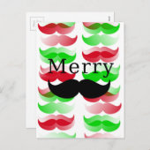 Merry Mustache Feestdagenkaart (Voorkant / Achterkant)
