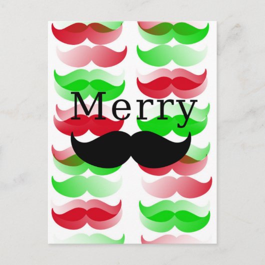 Merry Mustache Feestdagenkaart (Voorkant)