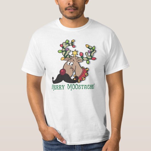 Merry Mustache T-shirt (Voorkant)