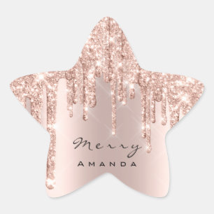 Merry Name 16th Bridal Roos Glitter Spark Stars Ster Sticker
