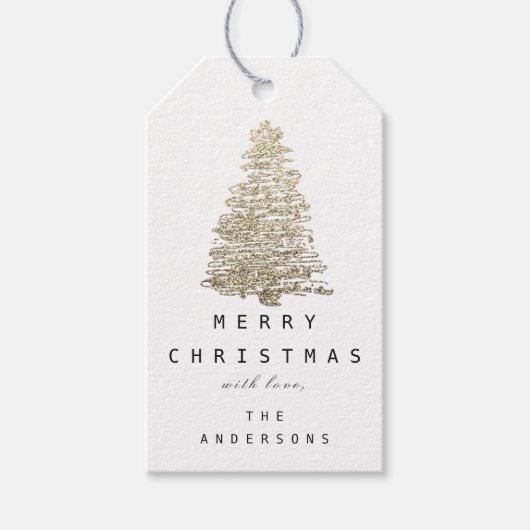 Merry Name Holiday Kerstmis Champaigne Gold Cadeaulabel (Voorkant)