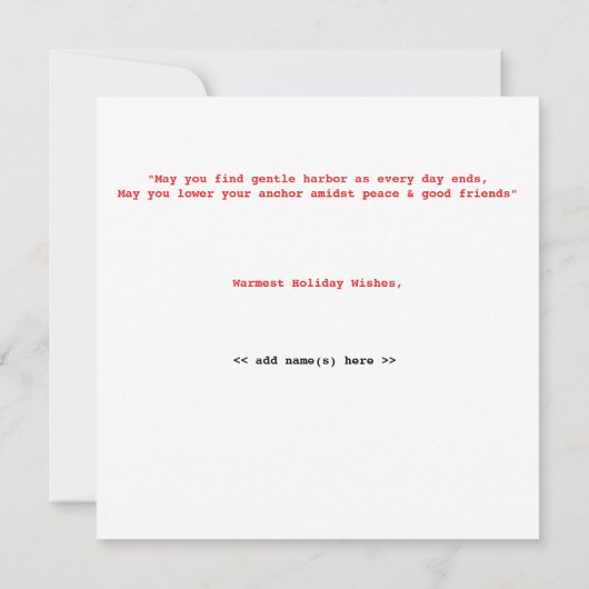 Merry Nautical Christmas platte Kaart (Achterkant)