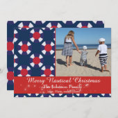 Merry Nautical Kerstmis Feestdagenkaart (Voorkant / Achterkant)