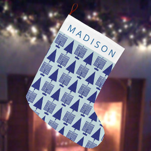 Merry Navy Interreligieuze Chrismukkah Cute Childs Grote Kerstsok