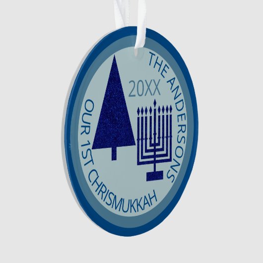Merry Navy Interreligieuze Chrismukkah Foto Keepom Ornament (voorkant)