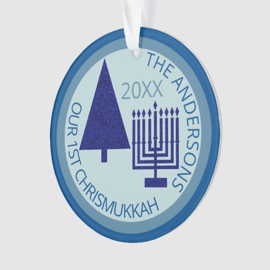 Merry Navy Interreligieuze Chrismukkah Foto Keepom Ornament (voorkant)