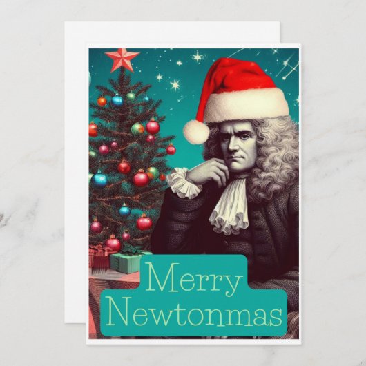 Merry Newtonmas Sir Isaac Newton Feestdagenkaart (Voorkant / Achterkant)