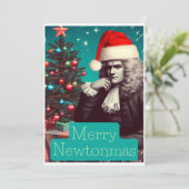 Merry Newtonmas Sir Isaac Newton Feestdagenkaart (Staand voorkant)