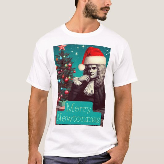 Merry Newtonmas Sir Isaac Newton T-shirt (Voorkant)