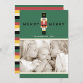 Merry Nutcracker Kerstvakantie Kaart (Voorkant / Achterkant)