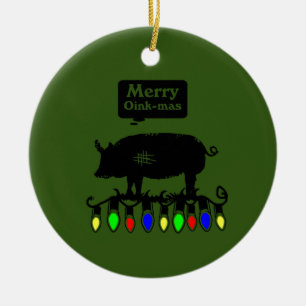 Merry Oink Mas Keramisch Ornament