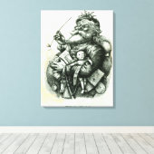 Merry Old Santa Claus Canvas Afdruk (Insitu (Houten vloer))