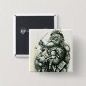 Merry Old Santa Claus Vierkante Button 5,1 Cm (Voorkant /achterkant)