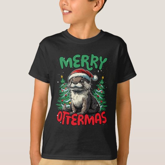 Merry Ottermas Funny Christmas Duck Lover T-shirt (Voorkant)
