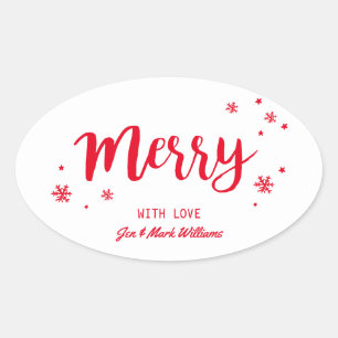 Merry Ovale Sticker