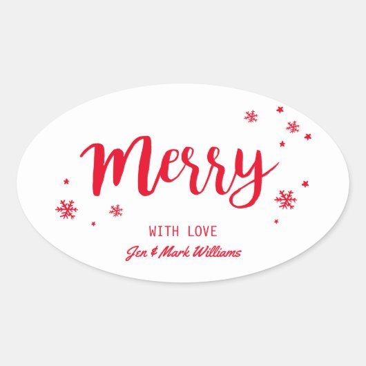 Merry Ovale Sticker (Voorkant)